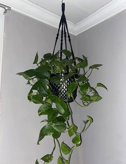 2 Pack 43 Inches Macrame Planter Hanger Large for 12 inch Pot (Extra Long & Big) + Swag Hook | Large Hanging Planter for Indoor Plants | No Pot/Plant Included (XL)
