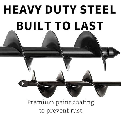 TCBWFY Garden Auger Drill Bit for Planting 1.6"x16.5"and 3.5"x16",Heavy Duty Bulb Planter Tool for Digging Holes,Compatible with 3/8" Hex Drive Drill
