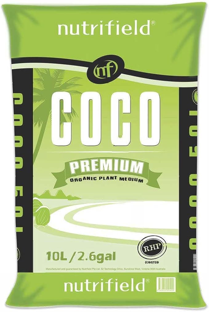Coco Coir Premium RHP Certified 9 Quarts /10 Liter /2.6 Gallon Pre Buffered with Calcium Washed Organic Coconut Coir Fiber Potting Soil Indoor/Outdoor Plant Garden Flower Vegetable Loose Coco Coir Bag