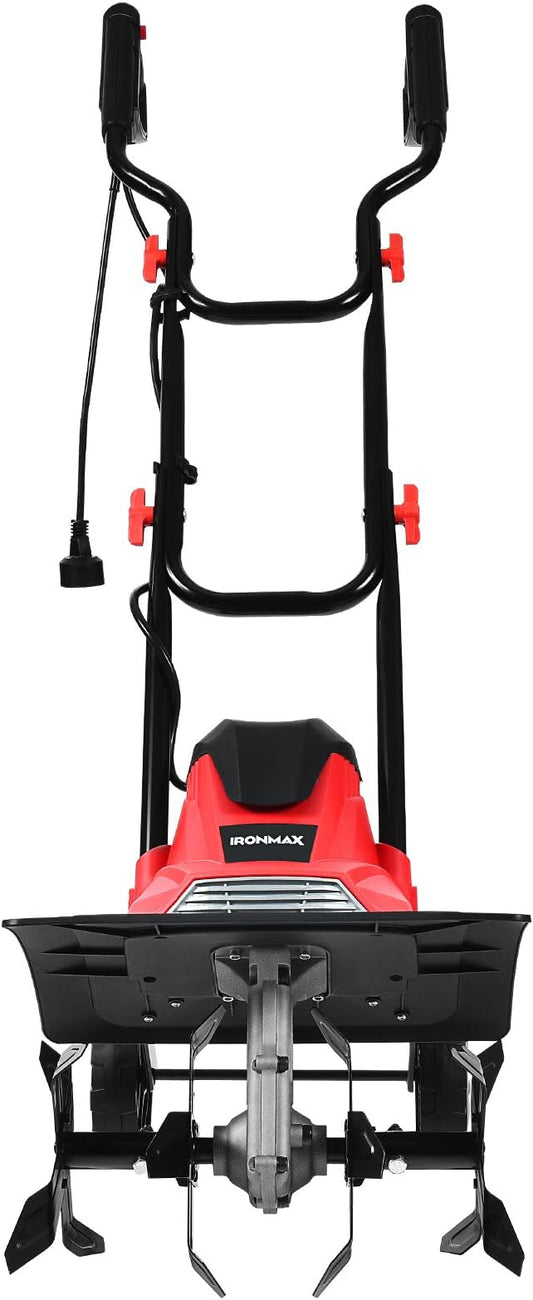 Goplus 14-Inch 10 Amp Corded Electric Tiller and Cultivator, Powerful Tillers w/ 9-Inch Tilling Depth, 4 Tines, Rototillers Tool for Garden Lawn Soil Digging