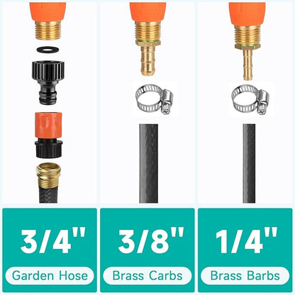 29 Inches Metal Sprayer Wand Compatible with CHAPIN, Garden Hose Sprayer Wand, 2 Brass Barbs Stainless Steel Sprayer Wand with Shut off Valve & 2 Hose Clamps (Upgrade All Metal Sprayer Wand)