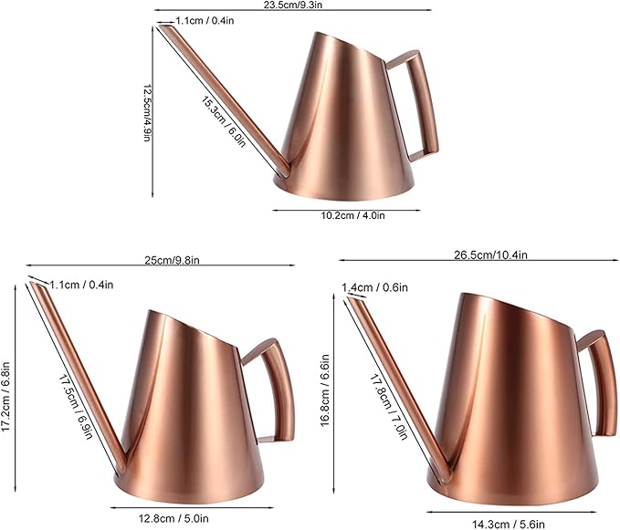 Tissting Bronze Long Spout Watering Can Stainless Steel Plant Watering Pot Garden Green Plant Flower Watering Kettle for Indoor Outdoor Plants Garden Flower(400ML)