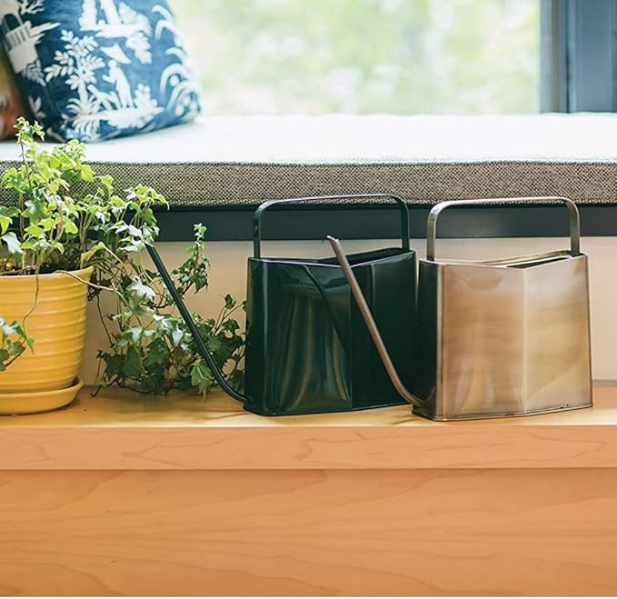 Modern Sprout Brass Finish Plant Watering Can - 3L Capacity - Long Spout Stainless Steel Vessel for Outdoor & Indoor Plants - Rust Resistant - Garden Accessory for Houseplants & Decorative Use