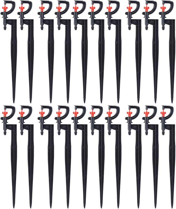 Milltrip 20pcs G Type 360 Degree Drip Irrigation Sprinkler Heads Adjustable Irrigation Drippers Sprinklers Garden Irrigation System Accessory for Garden Lawn Watering System