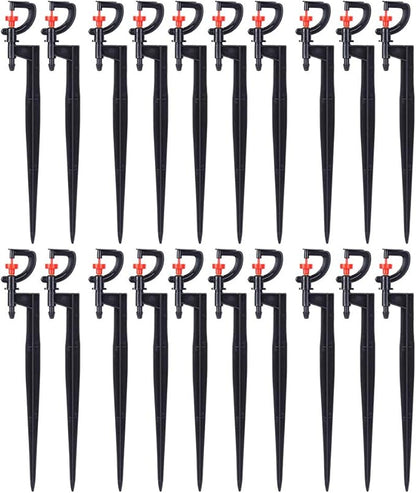 Milltrip 20pcs G Type 360 Degree Drip Irrigation Sprinkler Heads Adjustable Irrigation Drippers Sprinklers Garden Irrigation System Accessory for Garden Lawn Watering System