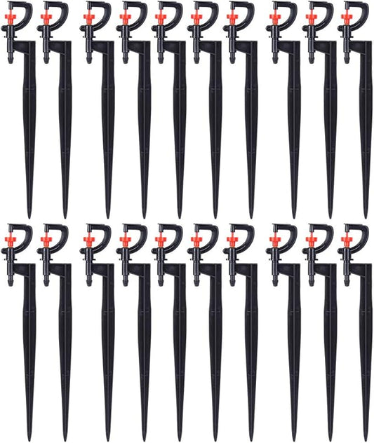 Milltrip 20pcs G Type 360 Degree Drip Irrigation Sprinkler Heads Adjustable Irrigation Drippers Sprinklers Garden Irrigation System Accessory for Garden Lawn Watering System