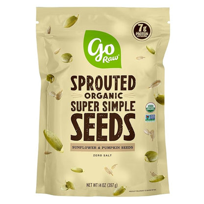 Go Raw , Sprouted Pumpkin and Sunflower Seed Mix| Keto | Vegan | Gluten Free Snacks | Organic | Superfood (Packaging May Vary), 14 oz(Single) (71450-64157), .0 Oz, Unsalted Mix 1 Pound 16.0 Ounce