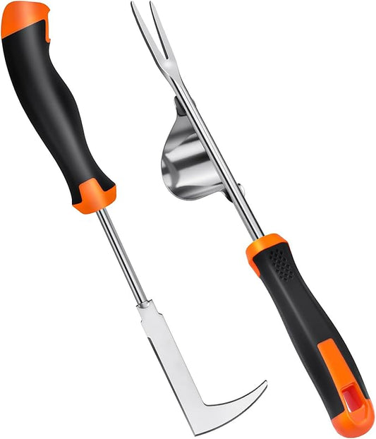 Weed Puller Tool,Portable Garden Weeder Tool,Rubber Handle Manganese Steel Weeding Tools,for Hand Weeder Puller for Vegetable Gardening Backyard Farm Planting & Uprooting Weeding Tool