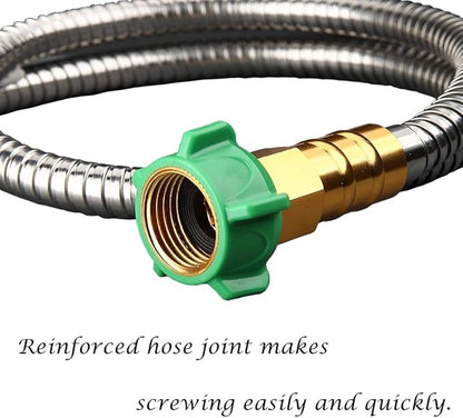 BEAULIFE 304 Stainless Steel Metal 3FT Short Garden Hose 3 Feet Flexible, Portable & Lightweight Kink Free Garden Water Outdoor Hose