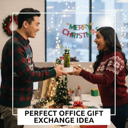 Brazilian Willow Wood Plant - Mini Brazil Lucky Wood Kit - Tray, Lucky Tree, Panda - Swelling Stage - About to Sprout, Brazilian Tree Housewarming - Office Desk Decor - Office Gift Exchange