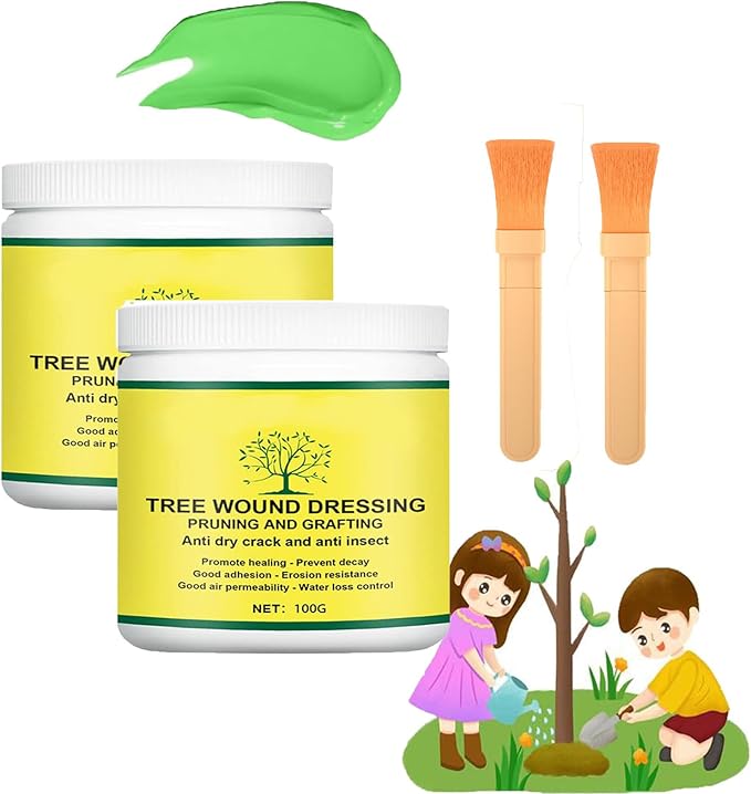 2025Tree Wound Sealer,Tree Wound Pruning Sealer,Pruning Sealer,Tree Wound Dressing With Brush,Tree Wound Sealer Healing Paste,Bonsai Cut Paste,Bonsai Tree Pruning Sealer For Tree Wound (2SET)