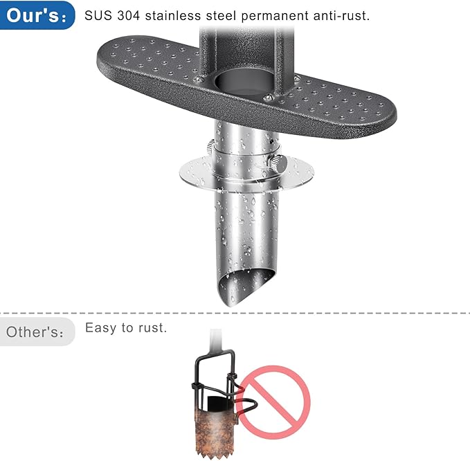 Grass Plugger Tool with Adjustable Digging Depth from 3 to 6 Inch Bulb Planter with Long Handle Plug Cutter Bulb Transplanter Tool for Plants Digging Holes, Repair of Turf, Transplant Seedling