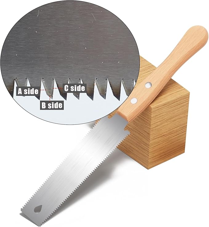 Wooden SawSet, Including One Medium Length Cutting Saw 10.5" and One Double-Sided Saw 6",for Home Pruning, Logging, Woodworking,Landscaping.