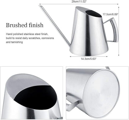 Watering Can, Stainless Steel Watering Can Pot Indoor House Pl Long Spout Watering Can Modern Watering Pot 51oz/1.5L