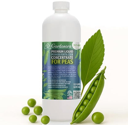Liquid Power Peas Fertilizer - Premium Liquid Plant Food for Peas - Fast-Acting Concentrate for Growth, Strong Roots & High-Yield Harvest - 32 oz - Indoor & Outdoor Use