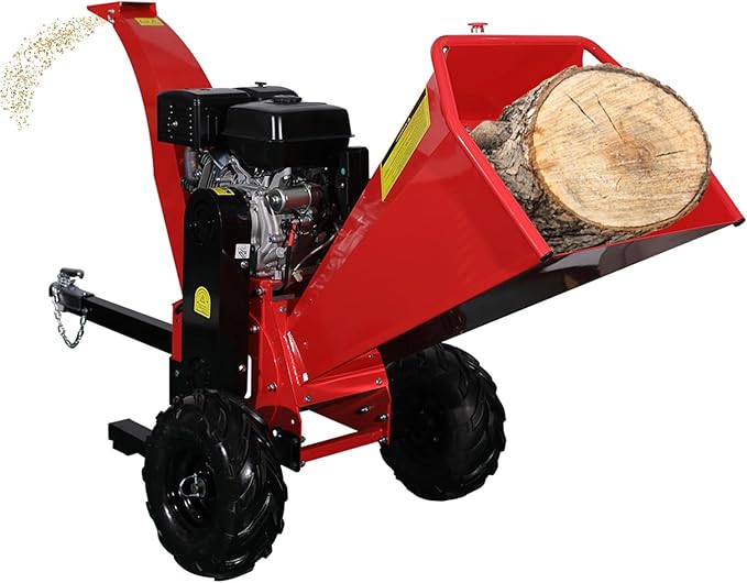 5" Gas Powered Wood Chipper 420cc 15HP Gasoline Engine Leaf Branch Shredder Mulcher Heavy Duty Woodchipper Multi-Function with Towbar