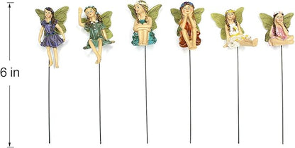 Fairy Garden Figurines 6pcs Miniature Fairies for Outdoor Garden Décor
