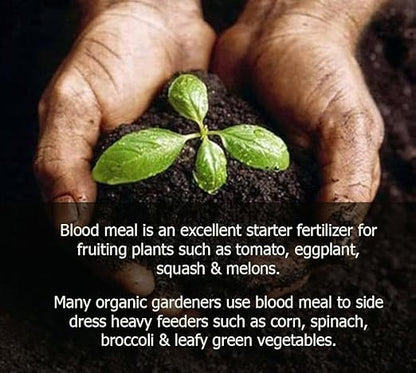𝐁𝐄𝐒𝐓𝐒𝐄𝐋𝐋𝐄𝐑 Organic Blood Meal Fertilizer by Gardenera - 12-0-0 NPK - All-Natural Plant Food Source of Nitrogen for Organic Gardening, Flowers, Vegetables, Trees & Shrubs [12 OZ]