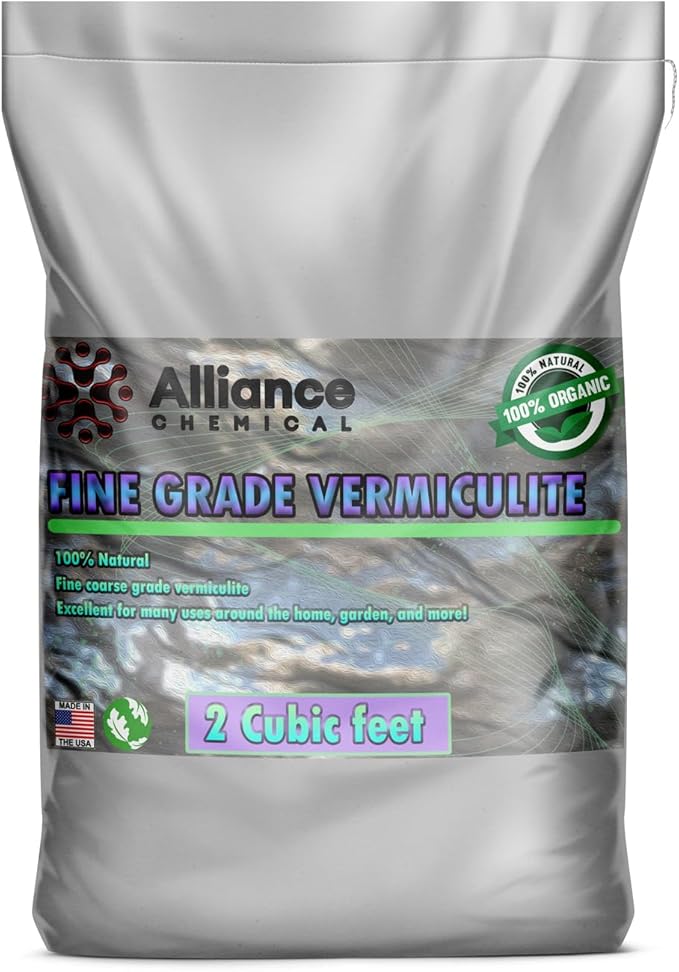 Premium Organic Fine Vermiculite - 2 Cubic Feet (51 Quarts) - Soil Amendment for Indoor and Outdoor Gardens, Potting Orchids, Succulents, Fungi, and Hydroponics