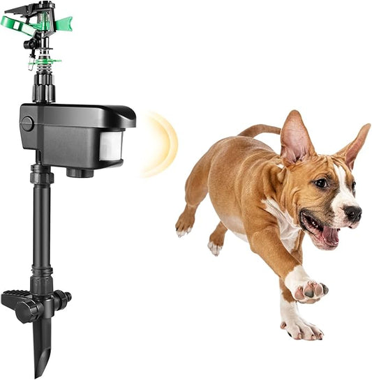 Solar Water Sprinkler Solar Powered Motion Activated Water Sprinkler Outdoor Sprinklers with Motion Sensor for Farmland Lawn Courtyard 1000ft², Applicable Temperature 32-104℉