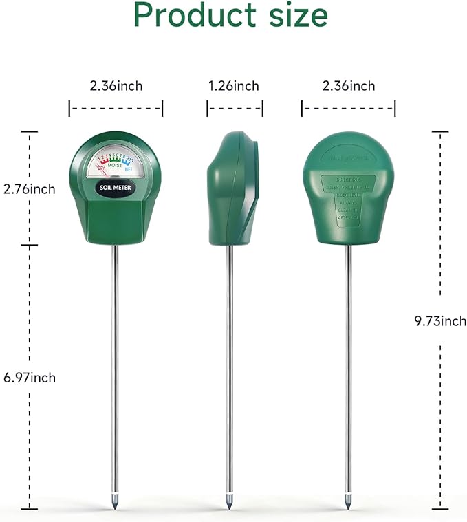 Soil Moisture Meter for Plants, Hygrometer Sensor Water Monitor, Plant Moisture Tester for Indoor Outdoor Garden, Potted Plants, Farm, Lawn, No Battery Needed