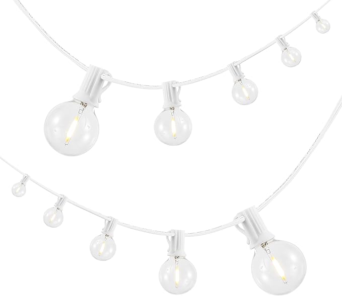 JONATHAN Y JYL8700B 25' Outdoor LED Globe String Lights with 25 G40 Bulbs, UL Listed Waterproof Patio Lights, Connectable Hanging Lights for Backyard, Porch, Cafe, Wedding, Party Decor, White