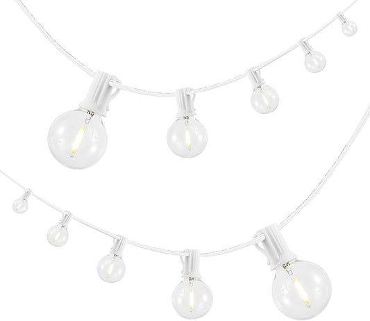 JONATHAN Y JYL8700B 25' Outdoor LED Globe String Lights with 25 G40 Bulbs, UL Listed Waterproof Patio Lights, Connectable Hanging Lights for Backyard, Porch, Cafe, Wedding, Party Decor, White