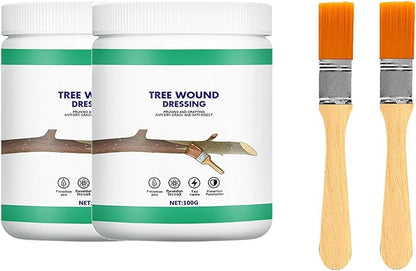 Tree Wound Pruning Sealer, Tree Wound Dressing with Brush, Tree Wound Sealer Healing Paste,Quick Recovery of Tree and Bonsai (2 PCS)