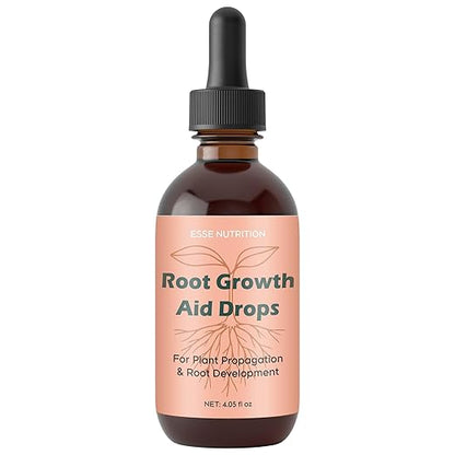 Root Growth Aid Drops - Rooting Hormone for Cuttings | Propagation Drops for Faster Roots & Less Shock | Works in Water, Soil, LECA | for Pothos, Monstera & All Houseplants (4 oz)