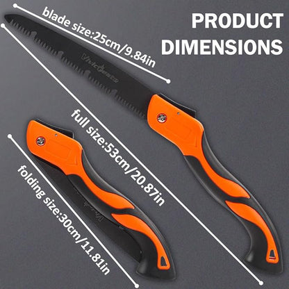 Vivicreate Folding Hand Pruning Camping Saw Survival Bushcraft Saw Tree Pruning Cutting Hand Limb Yard Work Folding Saw serrucho plegable sierra de poda herramientas de jardinería (12 Inch)