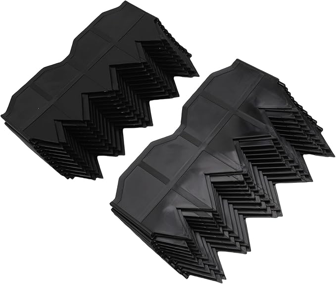 Garden Edging Border 40 Pack Black Plastic Landscape Lawn Fence Panels 5.7 in by 12 in Easy Install Decorative Garden Border