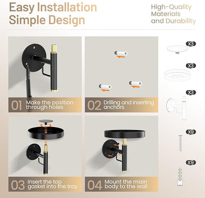 YUOROS 3 Pack Wall Plant Holder Wall Planters for Indoor Plants Hanging Window Plant Shelves Hanger Decor (Black)