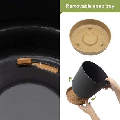 QCQHDU 12 inch Plant Pot, 2 Pack Planters for Indoor Plants with Drainage Holes & Saucer, Outdoor Flower Pots Home Garden Modern Decor