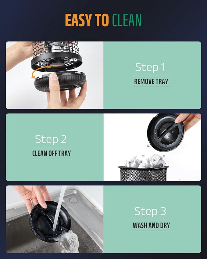 Buzbug LED Bug Zapper Indoor Outdoor, Up to 50,000 Hrs Lifespan Lamps, 6.5ft Power Cord, High-Voltage, Mosquito Zapper, Fly Trap Mosquito Trap, Fly Killer Fly Zapper -MO008C (Pewter)