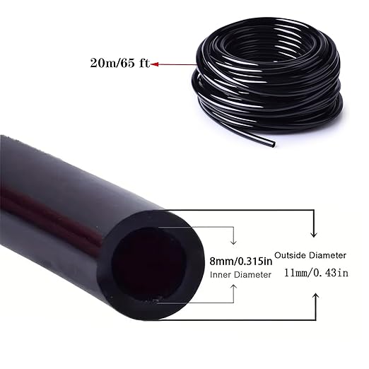 5/16 Dropper Blank Distribution Pipe,65 Foot (20 m) Black Drip Pipe for DIY Garden Irrigation Systems,Drip Pipes and Drip Irrigation System Parts