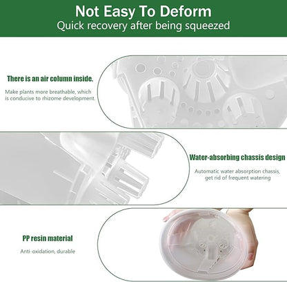 Cdd's Path 5-Pack 6 Inch Self Watering Pots Set with Holes for Indoor/Outdoor Plants,Planter Pot with Watering Hole/Reservoir and Air Pipes,Clear