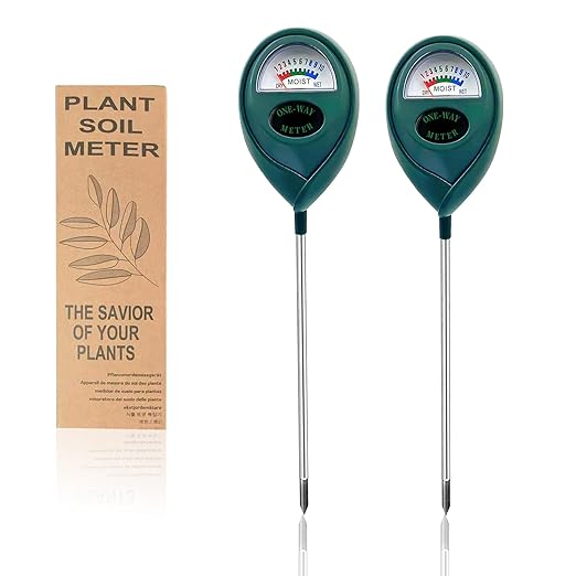 2 Pcs Green Soil Moisture Meter, Plant Water Meter, Moisture Meter for Plants, Soil MoistureTester, Soil Water Gauge for Plants, Plant Moisture Monitor No Battery Needed (Green+Green)