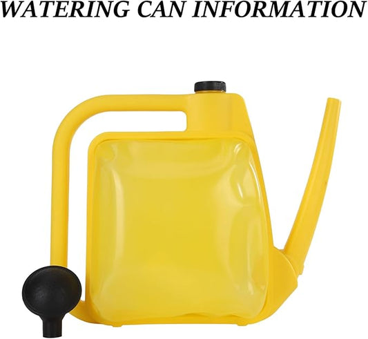 Watering Can 1.6Gal Transparent Plastic with Comfort Grip Handle for Indoor & Outdoor Plants (Yellow)