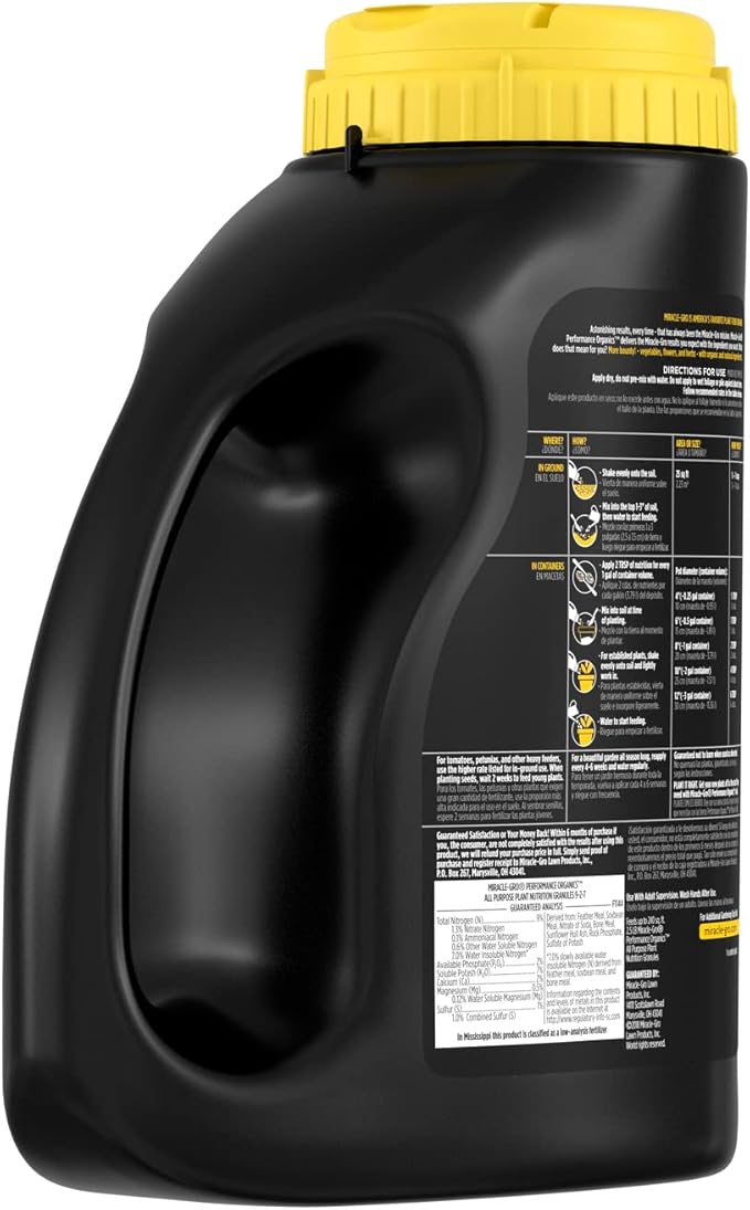 Miracle-Gro Performance Organics All Purpose Plant Nutrition Granules - 2.5 lb., All-Purpose Plant Food for Vegetables, Flowers and Herbs, Feeds up to 240 sq. ft.