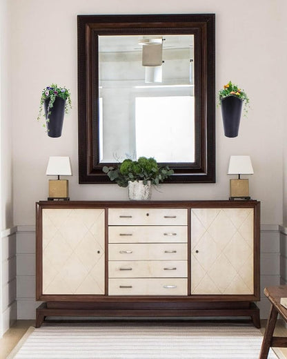 vensovo 12 Inches Galvanized Wall Planters - 2 Packs Metal Tin Vases for Flowers Indoors, Farmhouse Hanging Planter Tall Flower Holder for Country Decor Outdoors, Black