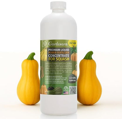 Liquid Power Squash Fertilizer - Premium Liquid Plant Food for Squash - Fast-Acting Concentrate for Growth, Strong Roots & High-Yield Harvest - 32 oz - Indoor & Outdoor Use