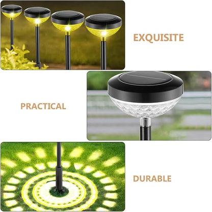 Solar Pathway Lights Outdoor Garden Stake Lamp with LED Solar Powered Light for Yard Patio Landscape Lighting Waterproof Decorative Ground Plug