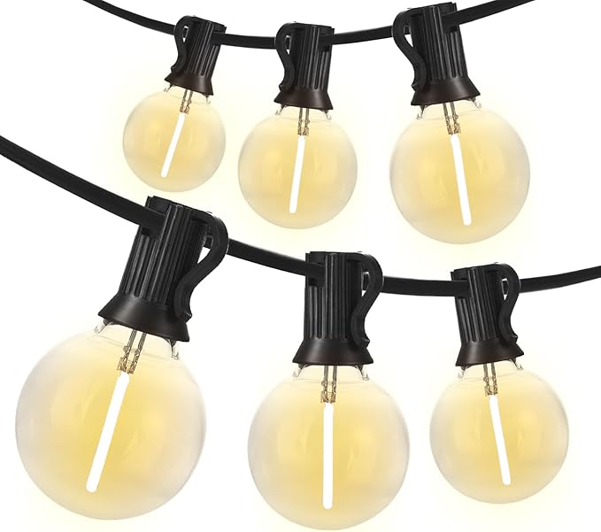 SUNTHIN Outdoor String Lights 194FT, G40 Led Patio Lights with Shatterproof Bulbs, Waterproof Dimmable Hanging Connectable Globe Outdoor Lights for Cafe, Backyard, Balcony, Party (97ft * 2 Pack)