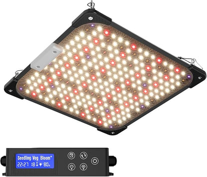 Grow Lights for Indoor Plants, Really Full Spectrum LED Grow Light-Built in UV395nm, with LM218B+ Diodes (544 Pcs),Hd Digital, 4 Modes(Seed Starting, Veg, Bloom, Bloom+), 24H Timing (60W)