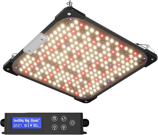 Grow Lights for Indoor Plants, Really Full Spectrum LED Grow Light-Built in UV395nm, with LM218B+ Diodes (544 Pcs),Hd Digital, 4 Modes(Seed Starting, Veg, Bloom, Bloom+), 24H Timing (60W)