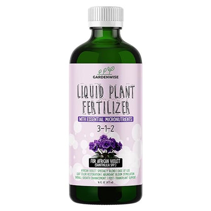 3-1-2 African Violet Fertilizer for Indoor Plants: Liquid Fertilizer with Essential Micronutrients Drops - Plant Food for African Violets (8 oz)