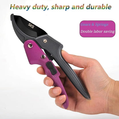 Garden clippers, premium Germany pruners, Work 3 times easier, professional pruning shears, cutting rose, flower, hedge, stem, tree, Sharp gardening scissors, Arthritis weak hand snips (Japanese-2, 1)
