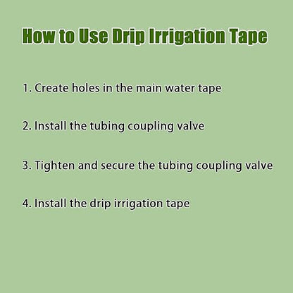 2000FT 5/8 Inch 16 Mil Drip Tape Irrigation Kit, 6" Spacing Roll 16 Mil Drip Tape Irrigation, Durable Reinforced PE Material Anti-Bird Pecking Silver Anti-Burning Seedlings Drip Irrigation System