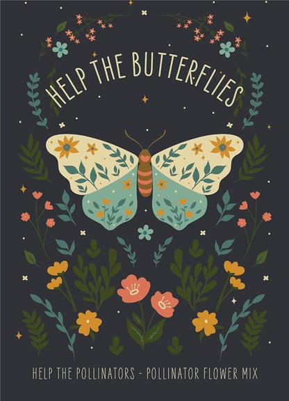 Bentley Pollinator Wildflower Mix, 25 Non-GMO Non-Coated Packets for Garden Planting, Help Butterflies and Pollinators, Beautiful Gift