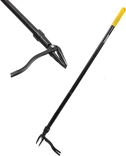 55-Inch Stand Up Weed Puller Tool, 4-Claw Steel Head Design, Long Handle for Dandelions and Crabgrass
